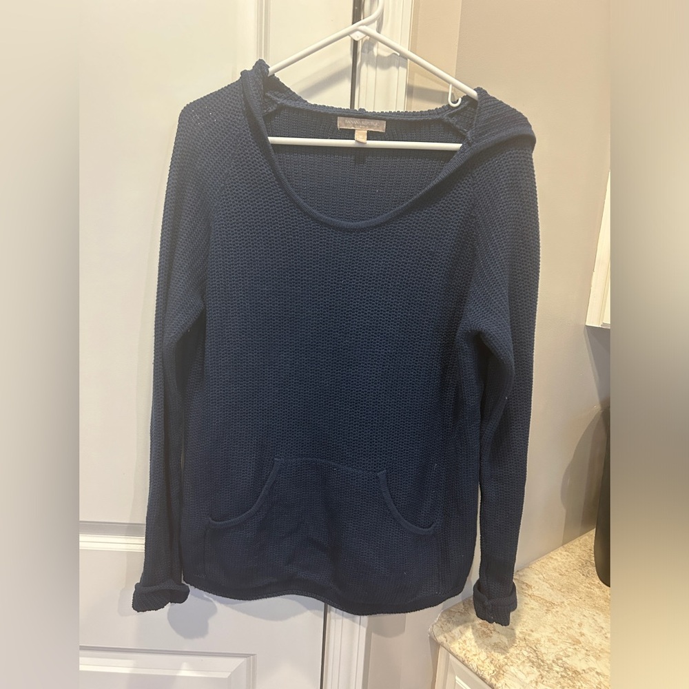 Banana Republic Blue Long Sleeved Sweater, Medium Hooded
